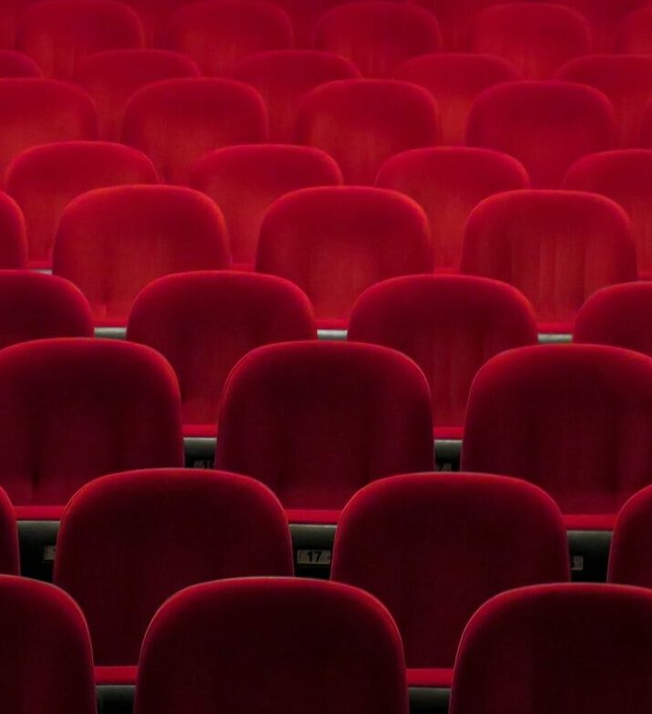 red padded theater chairs